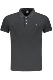 Cumpara ieftin Norway Tricou Polo barbati cu logo brodat, din bumbac, Regular fit, Negru, XL