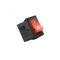 Comutator basculant 1 circuit 2 pozitii 12V 15A cu bec rosu incastrare 19x13mm HOME