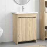 Cumpara ieftin Set de mobilier pentru baie Stejar Sonoma 61 x 40 x 84,5 cm