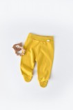 Pantaloni cu Botosei - Bumbac organic Galben pal BabyCosy (Marime: 0-3 Luni)
