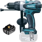 Makita DHP458Z + BL1830B - Masina de gaurit si insurubat cu percutie 91 Nm + Acumulator Li-Ion 18 V 3 Ah