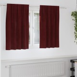 Draperii opace cu bandă superioară, 2 buc., bordo, catifea