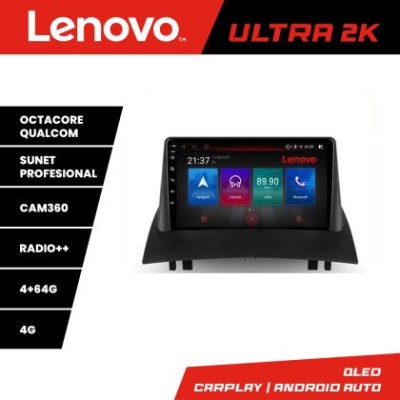 Navigatie Renault Megane 2 Lenovo Kit-098 8 core QLED Qualcomm 4+64 360 Android Waze USB Navigatie Internet Youtube Radio CarStore Technology foto