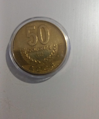 Moneda 50 de colones Costa Rica foto