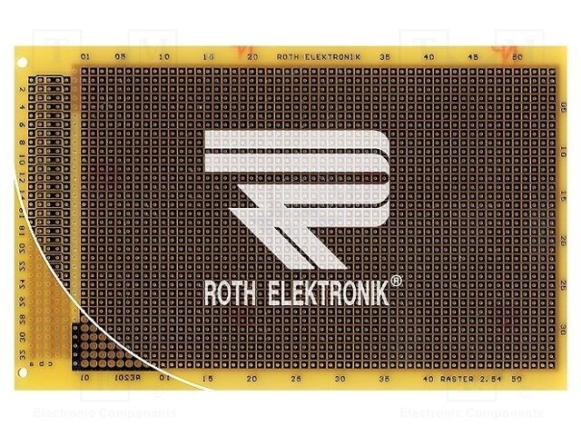 Placă universală două feţe 100x160mm ROTH ELEKTRONIK RE201-LFDS