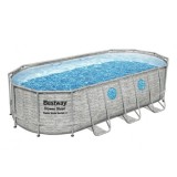 Piscina structura metalica, ovala, cu filtru, pompa, scara, dozator, gri, 549x274x122 cm, Bestway Power Steel GartenVIP DiyLine