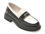 Cumpara ieftin Mocasini GRYXX alb-negru, 23012, din piele naturala