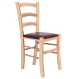 Scaun Paesana - cadru natur - imitatie piele bordo - 21902