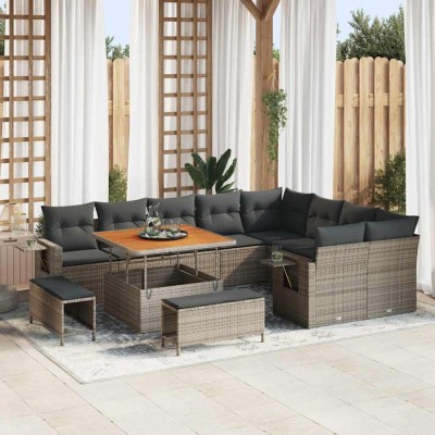 vidaXL Set de canapele pentru grădină 12 pcs Gri 100 x 100 x 71 cm 3363728 foto