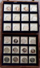 Lot, cutie numismatica cu 24 monede 1 ?i 5 RUBLE Rusia - aniversare/comemorative foto