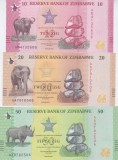 Bancnota Zimbabwe 10, 20 si 50 Dolari 2026 - PNew UNC ( vezi descriere )