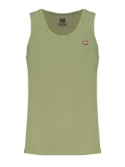 Maiou barbati, cu imprimeu cu logo, Regular fit, Verde inchis, L