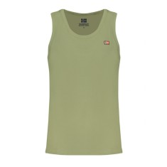 Maiou barbati, cu imprimeu cu logo, Regular fit, Verde inchis, L