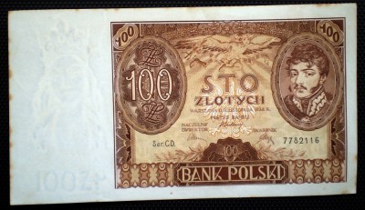 383 POLONIA 100 ZLOTYCH ZLOTI 9.11.1934 SR. 116 foto