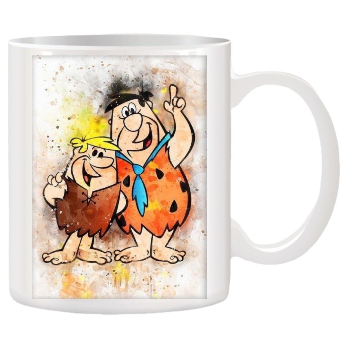 Cana alba personalizata The Flintstones, INOVATIX&reg;. 330ml