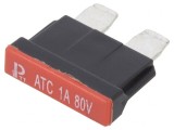 Siguranță auto 1A 80VDC 19mm cupru cositorit