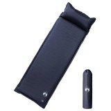 Cumpara ieftin Saltea de camping auto-gonflabila, cu perna, 1 persoana, gri