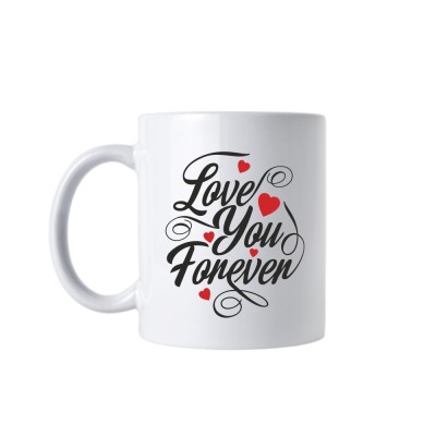 Cana alba personalizata &amp;quot; Love you forever! &amp;quot;, INOVATIX&amp;reg;. 330ml foto