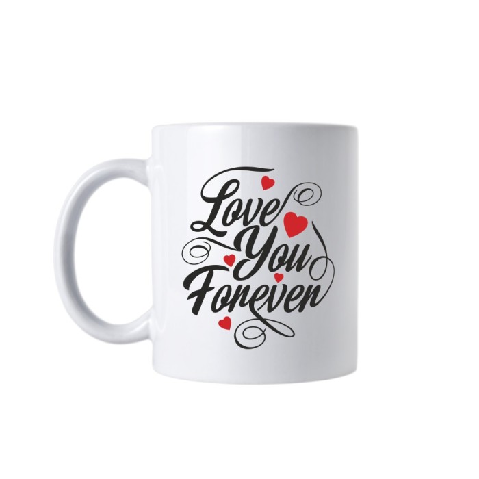 Cana alba personalizata &quot; Love you forever! &quot;, INOVATIX&reg;. 330ml