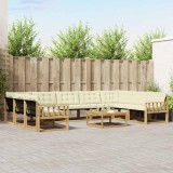 vidaXL Set de canapele de exterior cu pernă 10 pcs Alb și crem 3389088