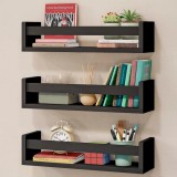 Set 3 rafturi decorative Nature Supplies, 41 x 12 x 10 cm, negru