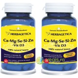 Pachet Complex Forte (Ca+Mg+Se+Si+Zn) cu Vitamina D3 60cps+30cps