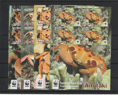 Aitutaki 2014- Fauna,WWF,Crustacee,Crabi,coli suvenir 4 serii,MNH,Mi.923-926KB foto