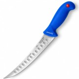 Cumpara ieftin Cutit pentru transare albastru 33 cm, lama flexibila 21 cm cu alveole, 115 g, otel inoxidabil, maner ergonomic, pentru filetat carne si peste