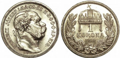 Ungaria 1915 - 1 korona Ag, UNC foto