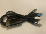 Cablu &icirc;ncărcare rapidă 3 &icirc;n 1 de 100 W ( micro usb, type-c, lightning) mufa USB