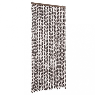 Perdea pentru insecte, maro si alb, 90 x 220 cm, chenille foto