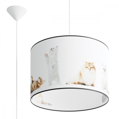 Lampa Suspendată Koty Multicoloră Din Pvc, 1 Bec Oval, Modernă De Interior. foto