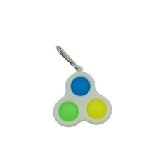 Jucarie Senzoriala Antistres, Simple Dimple, tip breloc , triunghi, 8 cm, multicolor, Alb foto