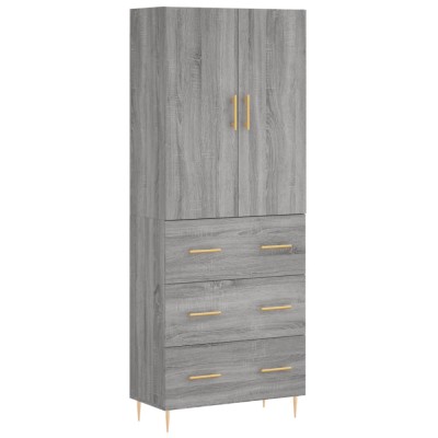 Dulap inalt, gri sonoma, 69,5x34x180 cm, lemn compozit foto