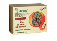 Coenzima Q10 in ulei de catina 15 mg 40 capsule - Hofigal foto