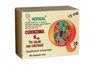 Coenzima Q10 in ulei de catina 15 mg 40 capsule - Hofigal Coenzima Q10 in ulei de catina 15 mg 40 capsule - Hofigal