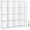 SONGMICS Organizator cu 16 cuburi modulare de depozitare, configurabil, metalic, 123x31x123cm, alb Household NewTrend