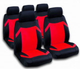 Set huse scaune auto universale, Negru / Rosu, Textil