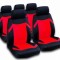 Set huse scaune auto universale, Negru / Rosu, Textil