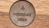 Guernsey - moneda de colectie exotica cupru - 4 doubles 1830 - impecabila !, Europa