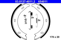 ATE 03.0137-4011.2 Set saboti frana, frana de mana