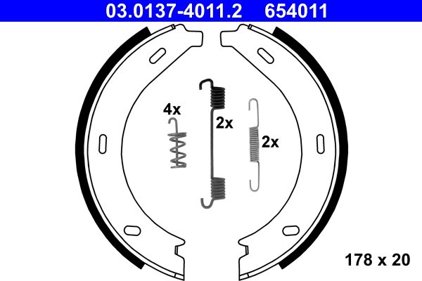 ATE 03.0137-4011.2 Set saboti frana, frana de mana