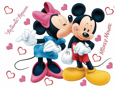 Sticker Mickey Mouse si Minnie - 65x85cm - DK882 foto