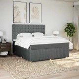 Gossi pat box spring cu saltea, gri inchis, 180x200 cm, textil