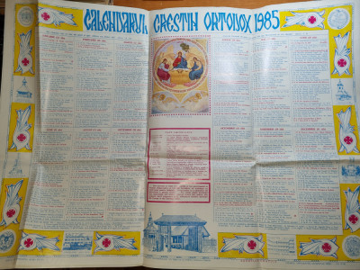 calendar crestin ortodox 1985 foto