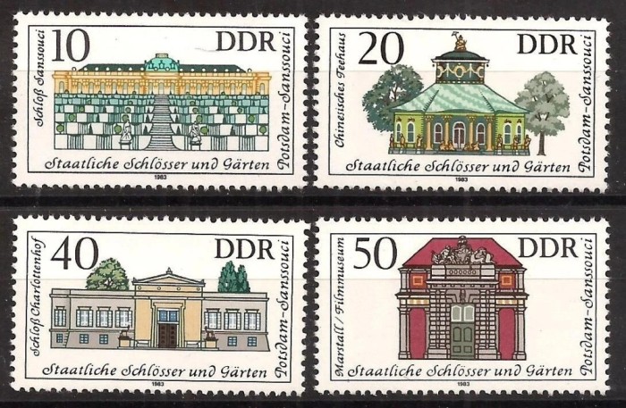 DDR 1983 - Grădini si castele, serie neuzata