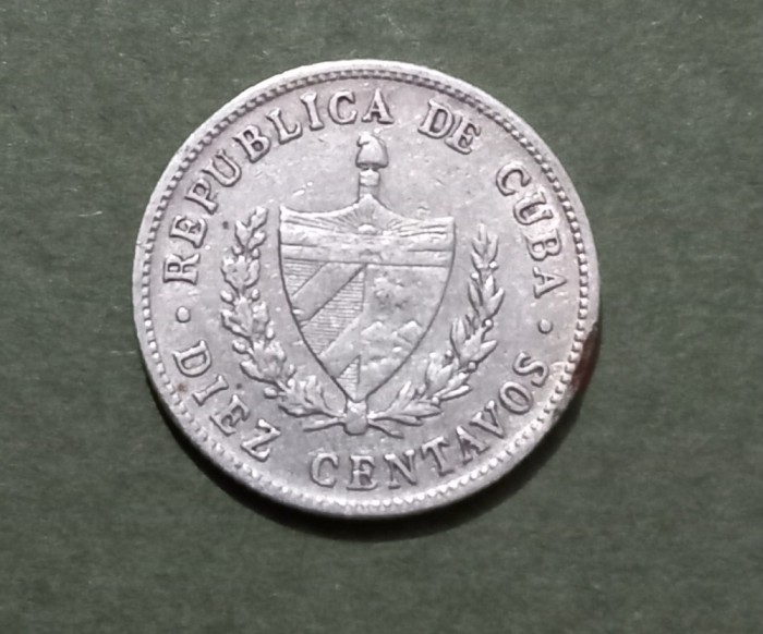 Cuba 10 centavos 1948 argint