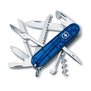 Briceag Multifunctional Victorinox Huntsman, Albastru Transparent, 9.10cm foto