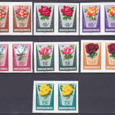 DB1 Flora Flori Trandafiri Ungaria 1962 2 x 7 v. MNH NDT