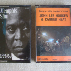 MEMPHIS SLIM / JOHN LEE HOOKER - 2 Casete Originale Vogue France